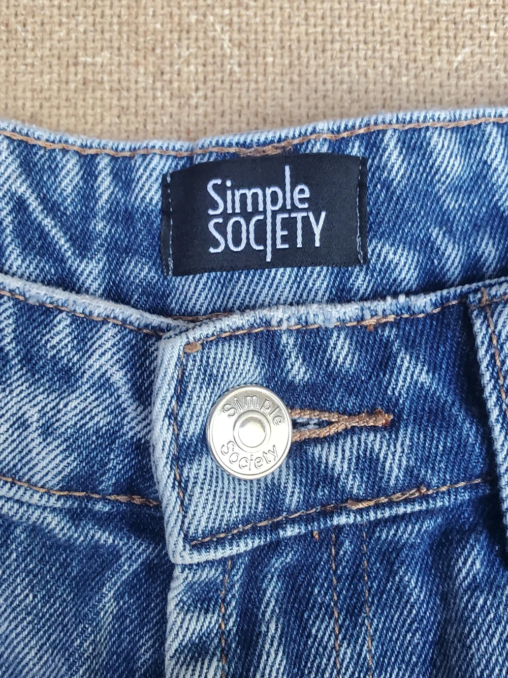 Society Vintage Wash Blue Denim Shorts